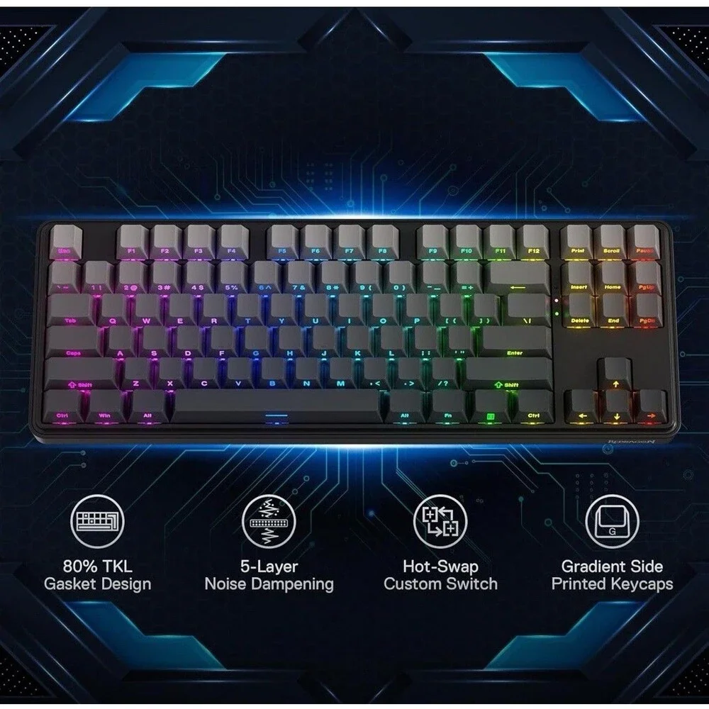 Redragon K707 PRO GB 80% Gasket RGB Gaming Keyboard,
